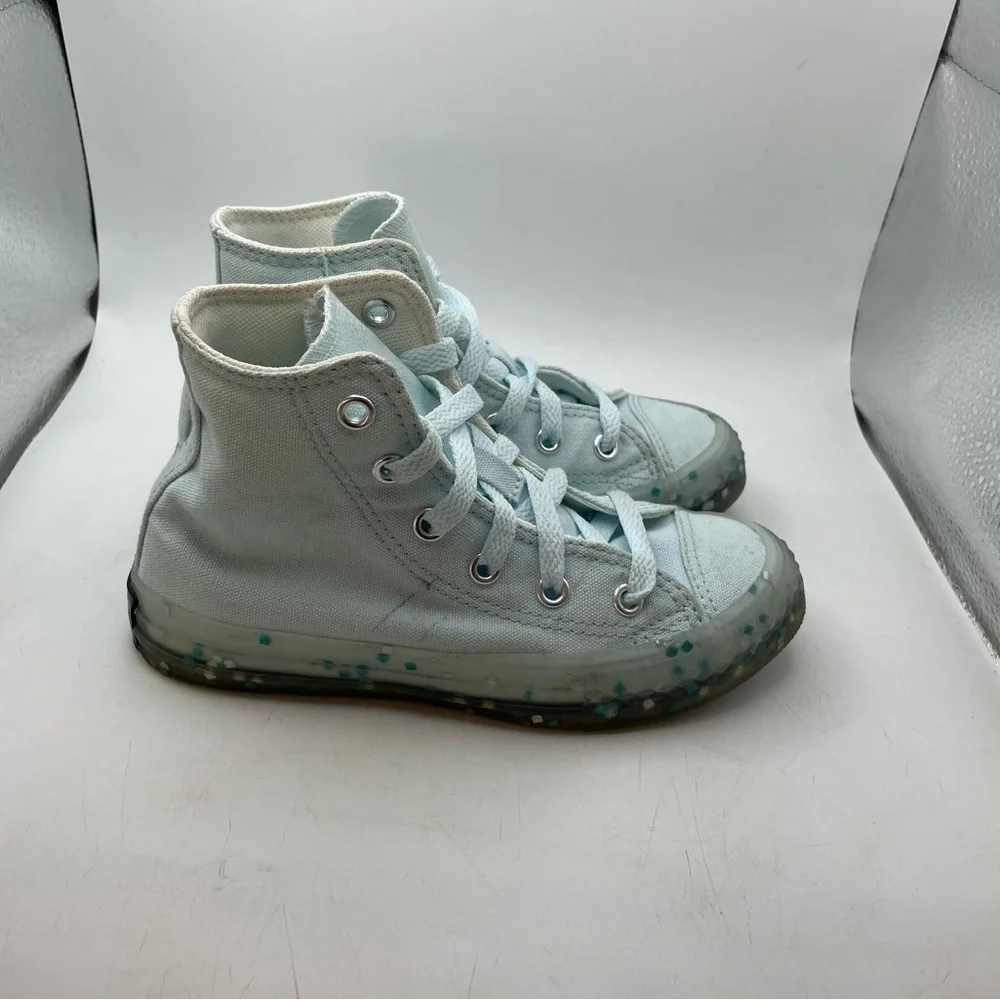 Converse All Star light blue hightop glitter sneakers size 12C